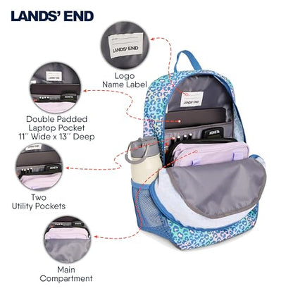 Lands' End Unisex Kids Medium ClassMate Lightweight Durable Elementary School Backpack, Sky Blue - color: Sky Blue