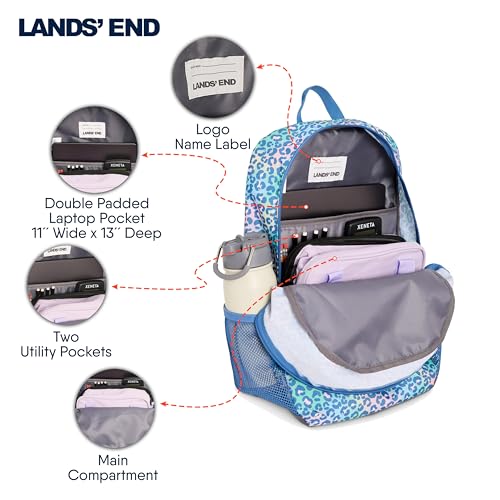 Lands' End Unisex Kids Medium ClassMate Lightweight Durable Elementary School Backpack, Sky Blue - color: Sky Blue