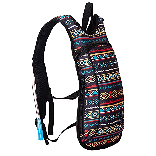 Vibe Festival Gear Rave Hydration Pack Backpack with 2L Water Bladder for Women Men – Festival Hydropack, Hydro Pack, Leak Proof, Lightweight – Teens, Party, Hiking, Running, Outdoor Sports - color: Tribal