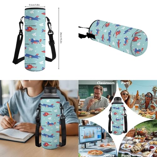 Airplane Backpack for Boys Kids School Backpacks with Lunch Box Pencil Case Water Bottle Sleeve 4PCS Set Preschool Backpack for Boys 17 Inch Lightweight School Bag with Adjustable Straps - color: Airplane