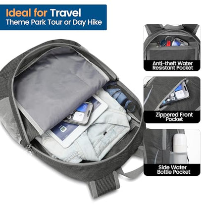 ZOMAKE Ultra Lightweight Packable Backpack 25L, Foldable Hiking Backpacks Water Resistant Small Folding Daypack for Travel(Medium Grey) - color: Medium Grey-c