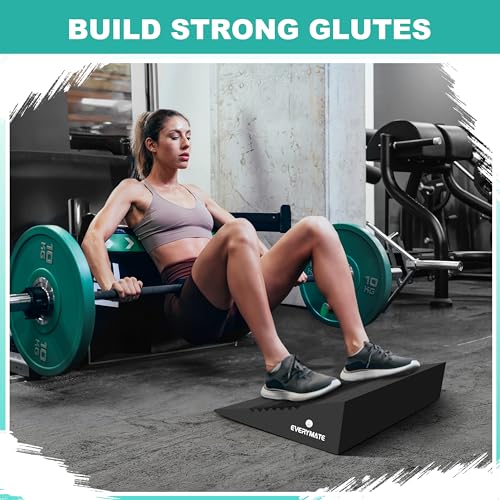 EVERYMATE Squat Wedge, Extra Large Squat Wedge Block, Squat Wedges Weightlifting, Calf Stretching, Slant Board for Squats, Heel Elevated Squat Wedge, Knees Over Toes Squats, Calf Wedge Stretching Block - size: 20 degrees