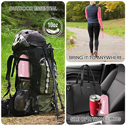 PTEROMY 3-in-1 Hooded Rain Poncho for Adult with Pocket, Waterproof Lightweight Unisex Raincoat for Hiking Camping Emergency - color: Pink