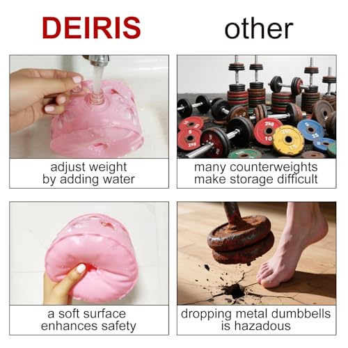 Travel Weights Water Filled Dumbbell Set of 2,6LB Hand Weights for Women at Home Gym Exercise Training - color: Cherry Blossom