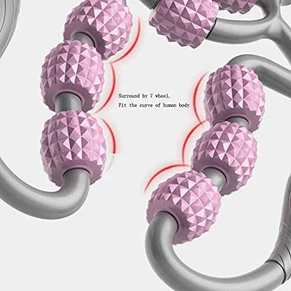 TOMOO 4 Wheels Muscle Roller Massager Circular Leg Clamps-360 ° Muscle Roller for Leg Neck Hand Arm Muscle Relax Massager Indoor Sports Yoga Bodybuilding Equipment (9 Wheel)