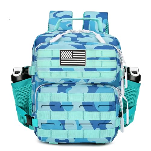 9L Mini Tactical Backpack for Men and Women Tactical Backpack Small for Hiking Small Tactical Bag Fitness Pack - color: Blue Cp