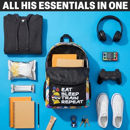 Get Trend Pokemon Kids Backpack for Boys, Anime 18in Book Bag Adjustable Padded Straps Travel School Bag, Gamers Gifts (Multi Pokemon) - color: Multi Pokemon
