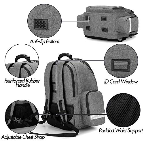 Trunab First Responder Bag Trauma Backpack Empty, Medical Emergency Kits Storage Jump Bag Pack for EMT, EMS, Police, Firefighters, Safety Officers - Patented Design Grey | Medical Emergency Kits Storage, Jump Bag Pack, For EMT, EMS, Police, Firefighters,
