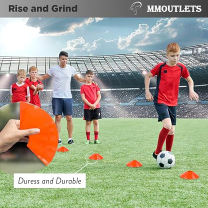 75/50/25 Pack, Pro-Grade Soccer Training Cones Set, Durable Agility Soccer Cones with Carry Bag & Strap Holder Ideal for Sports Training, Football, Soccer, Basketball- Trusted by Coaches & Athletes - color: Orange