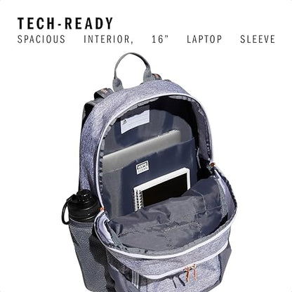adidas Excel 6 School Backpack, 40L - color: Jersey Grey/Onix Grey/Rose Gold, size: OSFA