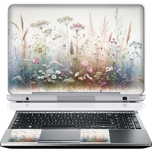 11.6 12 Inch Laptop Skin Sticker Cover Premium Sticker Cover Art Decal Decorative (Included 2 Wrist Pad Skins) - Wild Flowers - color: 3610, size: 12 Inch
