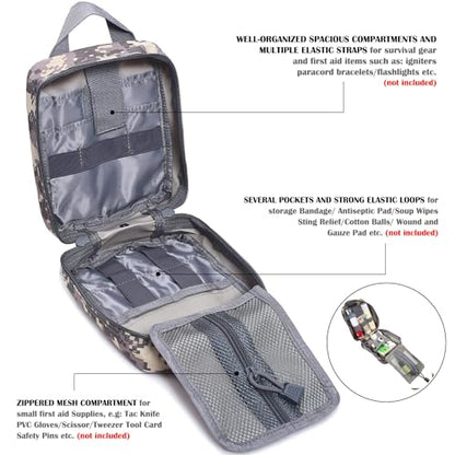 Molle First aid Kit pouch Empty ifak bag EMT Tactical Pouch for Med Rescue - color: ACU