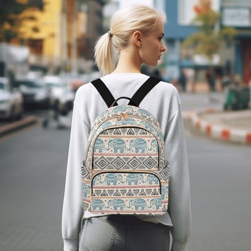 Women Fashion Backpack Purse Ethnic Elephant Rucksack, S - color: Ethnic Elephant, size: Small