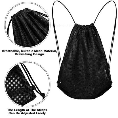 Frienda Mesh Drawstring Backpack Bag Multifunction Mesh Bag, Black - color: Black