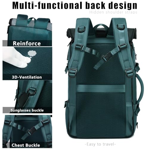 Travel BackpackWaterResistant Large LaptopBackpack with Shoe CompartmentMulti-Pocket Carry On Backpack for Business Work Trip - color: Blue