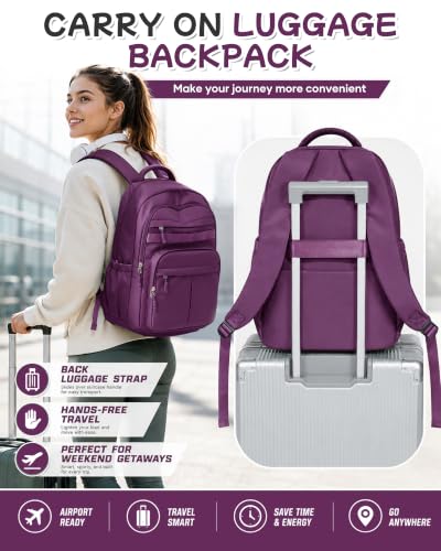 BJLFS Purple Backpack for School Women Girls, Waterproof Bookbag Cute High School Backpack for Men Teen Boys, Lightweight Travel College Backpack Mochilas Escolares para Casual Daypack Rucksack - color: A2-purple
