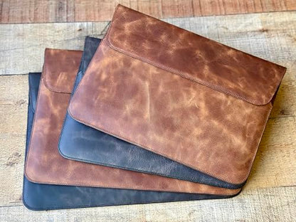 Personalized Leather Laptop Sleeve for MacBook Air - Pro 13"/14"/15"/16" (M1 M2 M3 M4), iPad Pro-Air 11" 13", iPad A16 – Custom Gift for Men & Women