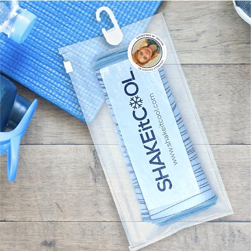 SHAKEitCOOL Original Cooling Towel – Be Cool in Style - Heat Relief, Soft, Lightweight, Sun Protection, Easy Clean - Perfect for Biking, Running, Yoga, Gym, Gardening - Granite - color: Granite