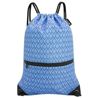 HOLYLUCK Drawstring Backpack Bag Sport Gym Sackpack - color: Blue Windmill