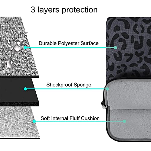 MOSISO Laptop Shoulder Bag, 15.6 inch Computer Bags Compatible with MacBook Air 15 inch M4 M3 M2/Pro 16 M4 M3 M2 M1 2025-2019, 15-15.6 inch Notebook, Leopard Grain Briefcase Sleeve with Belt - size: 16 inch