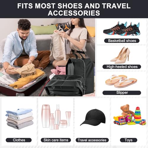 Shoe Bags for Travel, 4 Pack Extra Durable Travel Shoe Bags for Storage and Packing, Reusable Water-proof Shoe Bag with Smooth Zipper, Portable Travel Essentials