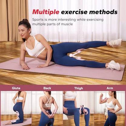 MERACH Thigh Trainer, Pelvic Floor Exercise Devices with Resistance Band, Inner Thigh Exerciser for Women, Home Fitness Equipment for Hip/Leg/Butt - color: Pink