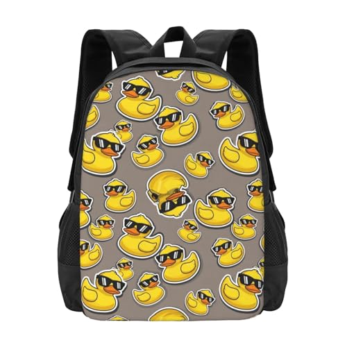 Durable Polyester Rucksack Cool Yellow Duck Cartoon Funny, Multipurpose Anti Theft Travel Camping Backpack Casual Shoulder Bag for Men Women Daily Outdoor Activity - color: Design (1322)