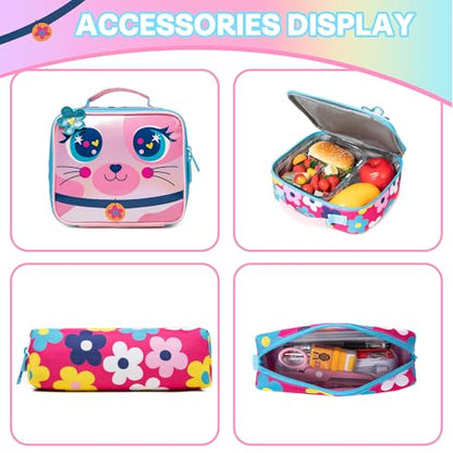 Backpacks for Girls School Bag Cute Girls Backpacks Ages 8-10 Kids Bookbag Set Travel Backpack for Preschool Kindergarten Elementary Students Backpack to School Supplies - color: 01 Rose