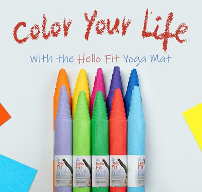 10-Pack Yoga Mat, 68" x 24" Non Slip Exercise Mat, 4mm Thick Gym Mat for Fitness and Stretching, Bulk Non Toxic Yoga Mats for Schools and Studios - color: Colorful