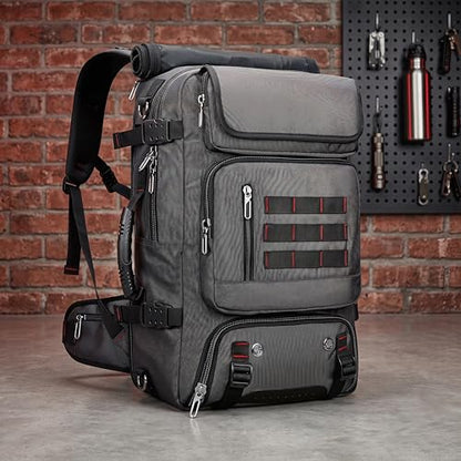 Travel Backpack with Shoe Compartment, Large Carry On Laptop Backpack, Water Resistant Weekender Bag for Men Women (Grey, Grey) - color: Grey