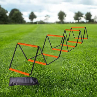 Agility Ladder Soccer Agility Ladder Football Speed Ladder Workout Agility Ladder Carbon Steel Foldable Suitable for Adults Athletes Coaches Team TRAI - size: 10 Grids With Bag