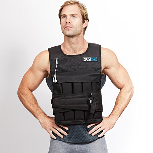 RUNmax 20LBS - 150LBS Adjustable Weighted Vest Wtih Shoulder Pads Option for Men and Women - size: 80lbs