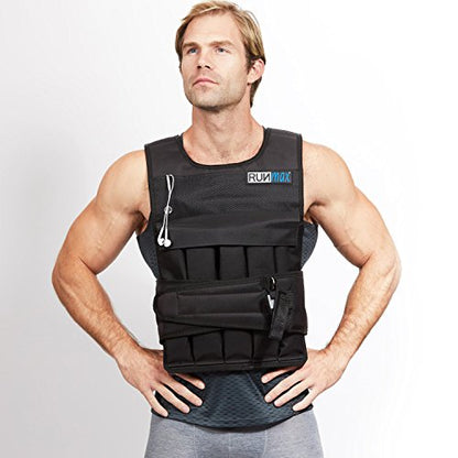 RUNmax 20LBS - 150LBS Adjustable Weighted Vest Wtih Shoulder Pads Option for Men and Women - size: 40 lbs WITHOUT SHOULDER PADS
