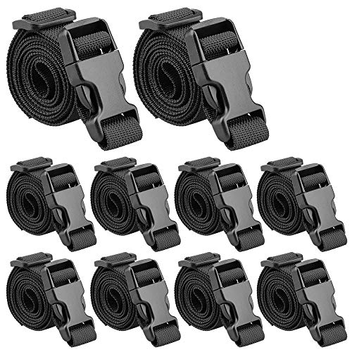 MAGARROW 40" 60" Strap Buckle Packing Straps Adjustable 1-Inch Belt (1" Wide - 40" Long, Black (10-Pack)) - color: Black, size: 1" Wide - 40" Long