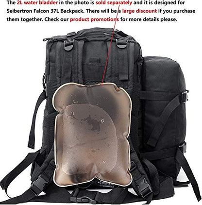 Seibertron Falcon Water Repellent Hiking Camping Backpack Compact Pack Summit Bag Black 37L(1+1) - color: Black 37l+1detachable Pack