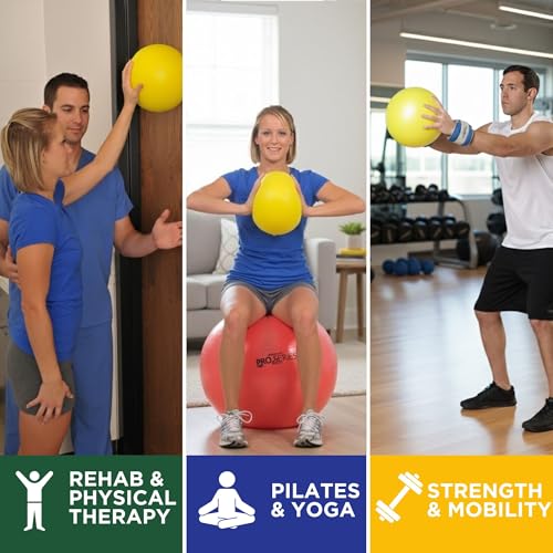 THERABAND Mini Ball, 9-Inch Pilates & Yoga Exercise Ball, Small Inflatable Core Ball for Stability, Balance, Rehab, Physical Therapy & At-Home Workouts, Soft Non-Slip Surface, New Version - style: New Version