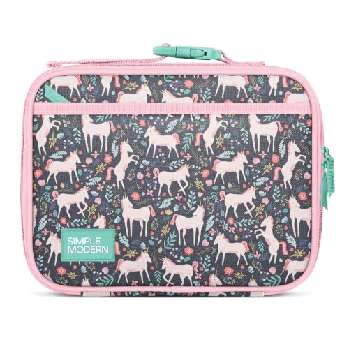 Simple Modern Kids Lunch Box for School | Reusable Insulated Lunch Bag for Toddler, Girl, and Boy | Meal Containers with Exterior & Interior Pockets | Hadley Collection | Unicorn Fields - color: - Unicorn Fields