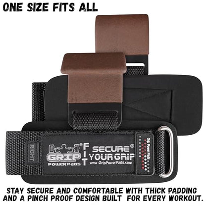 Weight Lifting Rod Hooks Heavy Duty Wrist Wraps Power Weight Lifting Training Gym Grips Straps Set of 2 - color: Brown, size: WOMEN-Wrist Size Small/Medium