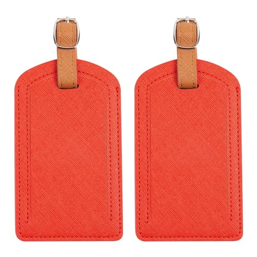 Premium Colored Luggage Tags for Luggage, Travel Bags and Suitcases by Adventure Goods - Red (Pack of 2) - color: Red