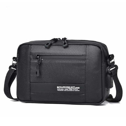 Waterproof Polyester Slim Unisex Crossbody Sling Bag Chest Backpack Men's Shoulder Bag, Leisure Travel Handbag, Hard Shell Anti-Theft Chest Bag, Messenger Bag-Black, Standard, Retro - color: Messenger Bag-black