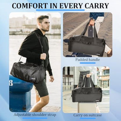 ORKELS 29L Gym Bag with Shoe Compartment, Sports Duffle Bag for Men, Travel Backpack with Wet Pocket, Tear-Resistant Overnight Bag for Fitness, Workout, and Travel