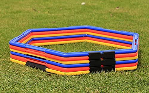 Hexagon Agility Ring Training Circle Ring Speed Agility Ladder Physical Training Ring Football Footwork Trainer Hurdles Agility Ladder Fitness Equipment Multicolor Training Ring 3Pcs - color: red