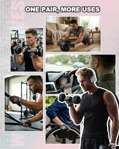 VINSGUIR Workout Gloves for Women and Men, Breathable Weight Lifting Gloves for Gym Exercise, Fitness, Training, and Cycling, with Excellent Grip and Cushion Pads