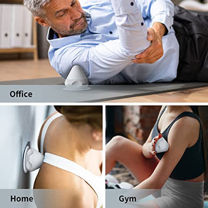 Mountable Self-Massage Ball Handfree with Suction Cup,Deep Tissue Back Sore Muscle Knot Massager,Myofascial Release,Manual Massage Balls, Foot Plantar Fasciitis, Back Stress Relief - Gray - color: Gray