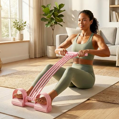 Upgrade Pedal Resistance Bands with Handles, 8 Tube Pedal Resistance Device, Soft Durable Fashion Puller Exercise, Home Exercise Equipment for Full Body Workout Waist, Arm, Leg - color: Purple