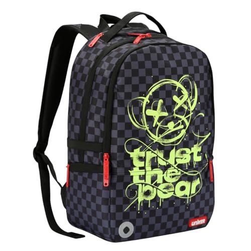 Graffiti Backpack, Designer Laptop Backpack for 15.6 Inch Work,Water Resistant Backpack Computer Bag,‌CheckeredBear‌ - color: ‌checkeredbear‌