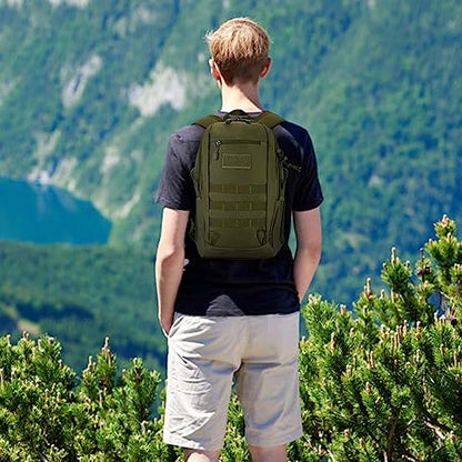 HUNTVP 10L/20L/30L Tactical Backpack Military MOLLE Backpack Rucksack Gear Tactical Assault Pack for Hunting Camping Trekking (20L-Army Green) - color: Army Green, size: 20L