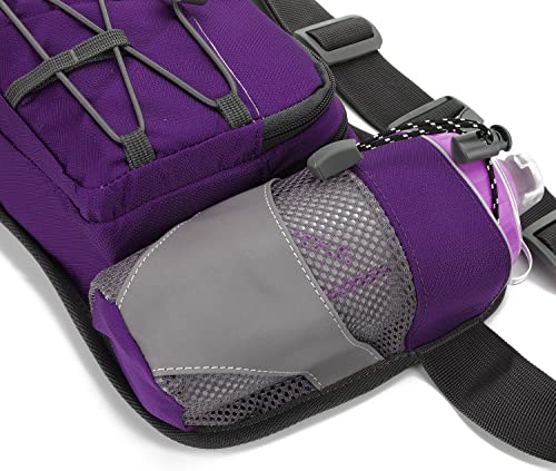 Waist Pack with Water Bottle Holder for Running Walking Hiking Fanny Pack Hydration Belt - color: Purple