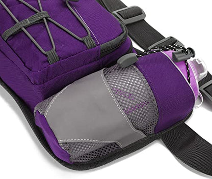 Waist Pack with Water Bottle Holder for Running Walking Hiking Fanny Pack Hydration Belt - color: Purple