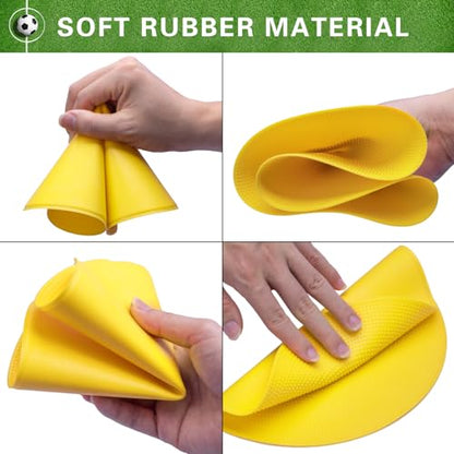Poly Spot Markers 4inch/9 inch Non-Slip Rubber Agility Markers Flat Field Cones Floor Dots for Football, Soccer, Basketball Training Markers, School Activities, Exercise Drills, Social Distancing - style: 9inch 12Pcs(Yellow)